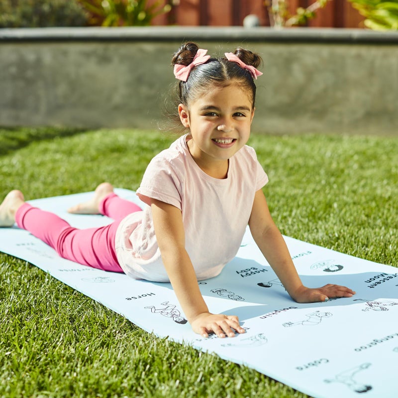 Really Good Stuff Kids Yoga Mat with 24 Illustrated Poses â€“ Safe, Zero-Phthalate â€“ 5mm Thick, Non-Slip, Soft Exercise Mat for Kids, Teens, Toddlers (68â€ x 24â€) Perfect For Home And Classroom - Image 4